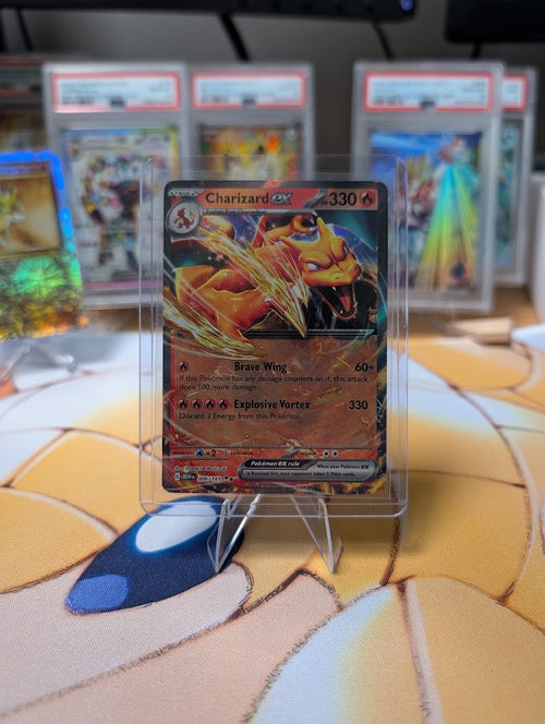 Front of the exact Charizard ex 006/165 English card — Near Mint