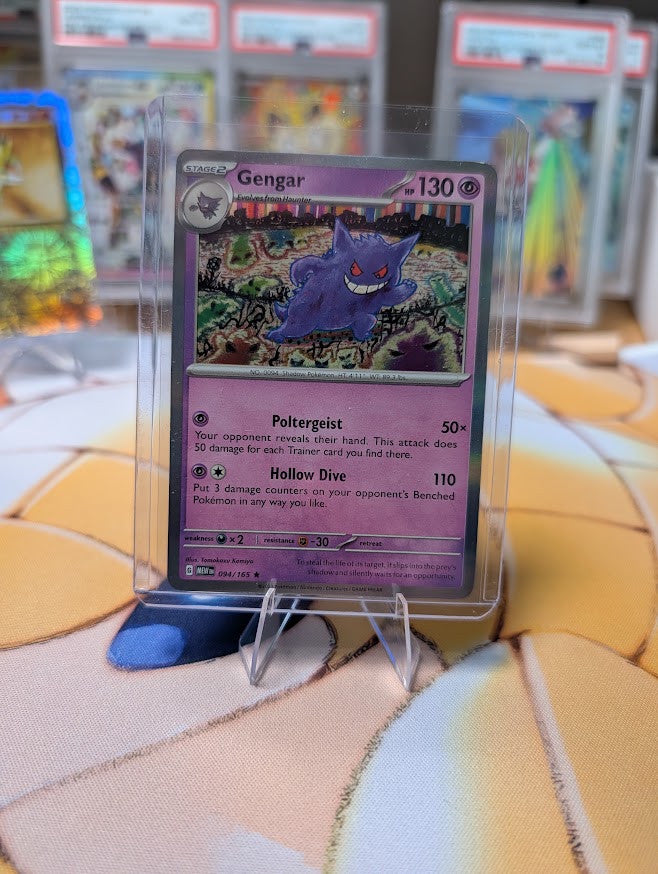 Front of the exact Gengar 094/165 English card, copy 1 — Near Mint