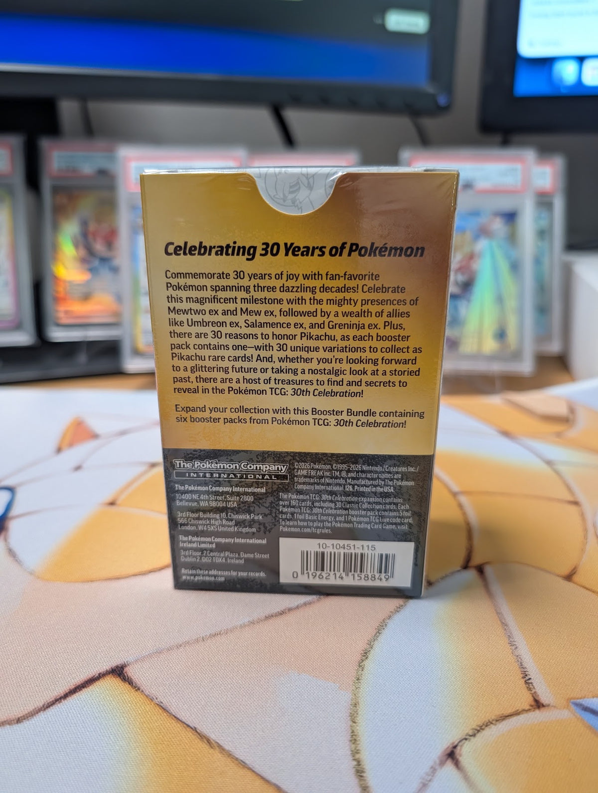 Back view of sealed Pokémon TCG 30th Celebration Booster Bundle