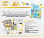 Pokémon TCG 30th Celebration Elite Trainer Box contents including Nidorina promo and nine booster packs