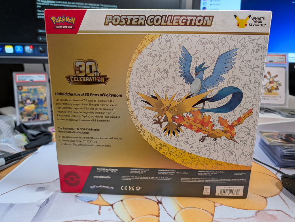 Pokémon TCG: 30th Celebration Poster Collection — back packaging