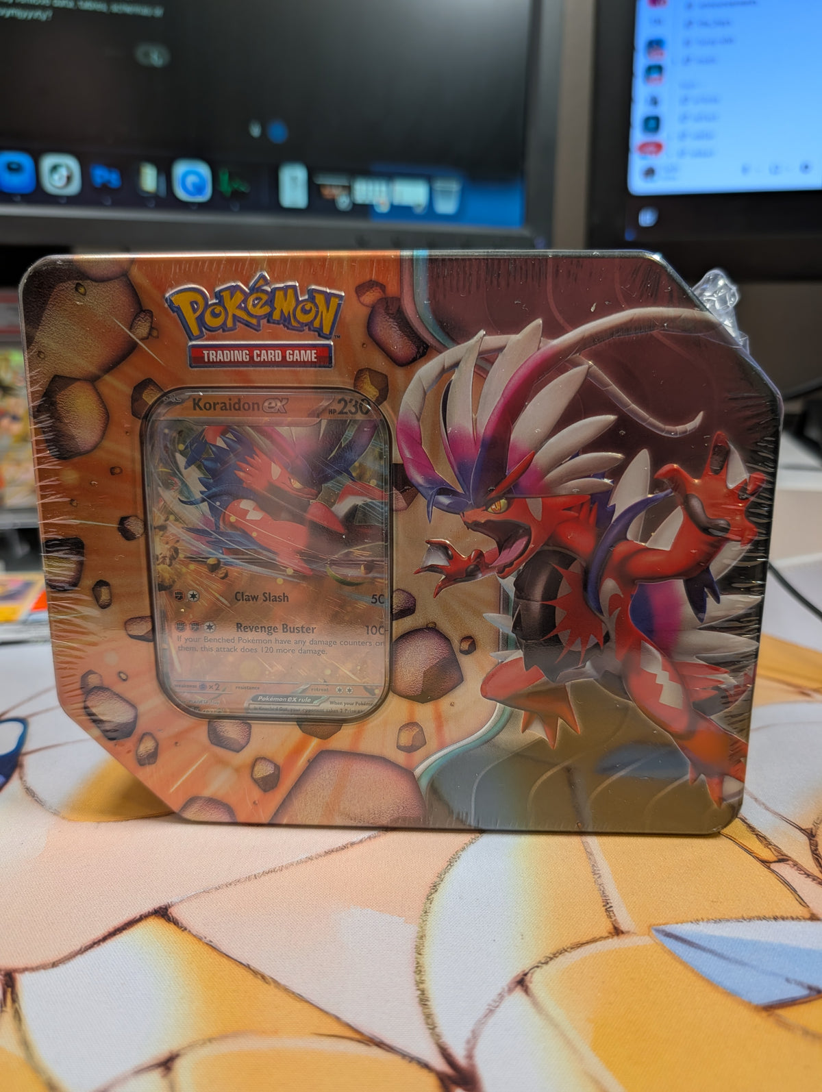 Pokémon TCG: Slashing Legends Tin — Koraidon ex — front packaging
